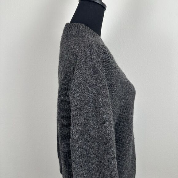 Lands End Knit Henley Sweater Mens XL Grey Wool Blend Henley USA Made Vintage - Picture 6 of 13